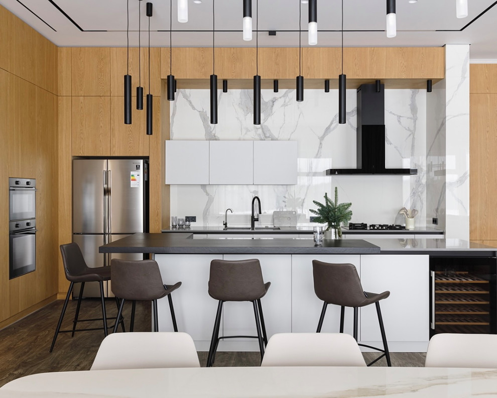 Кухня гостиная в загородном доме