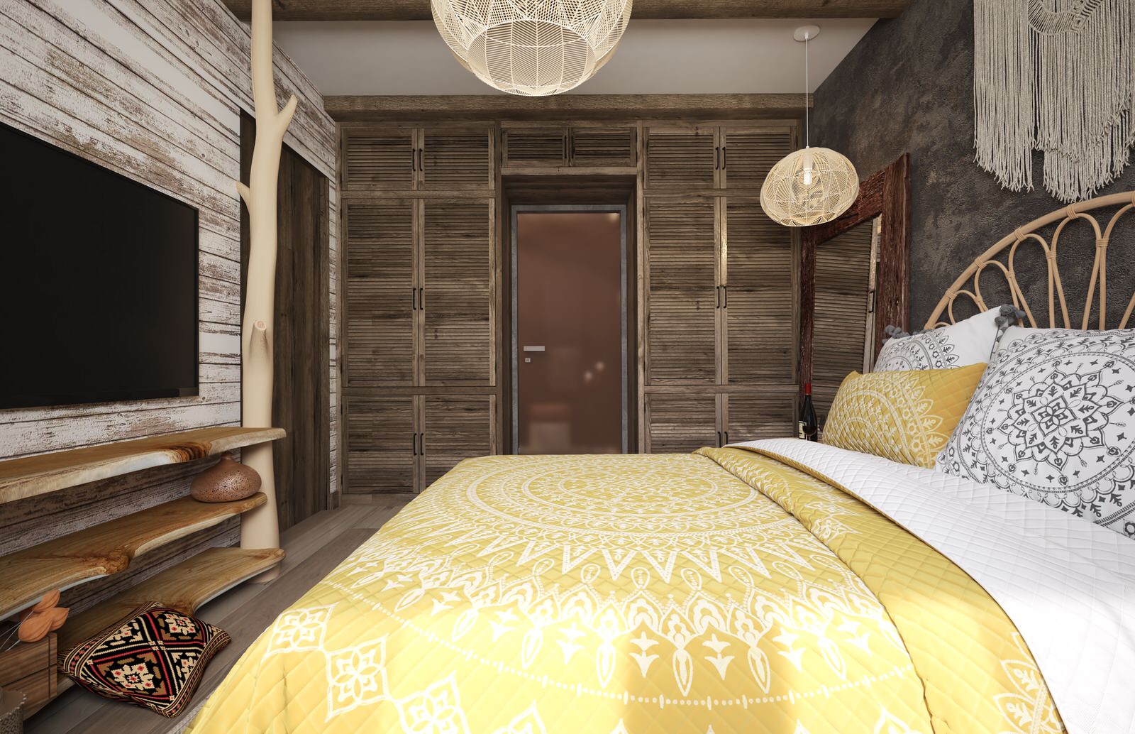 Двухкомнатная квартира. 64 кв.м. в стиле Бохо