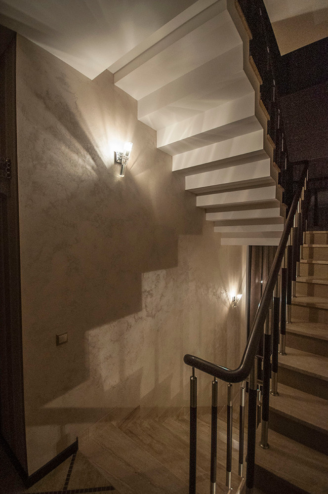 Частная квартира- отделка "Итальянская декоративная краска с эффектом песчаника"