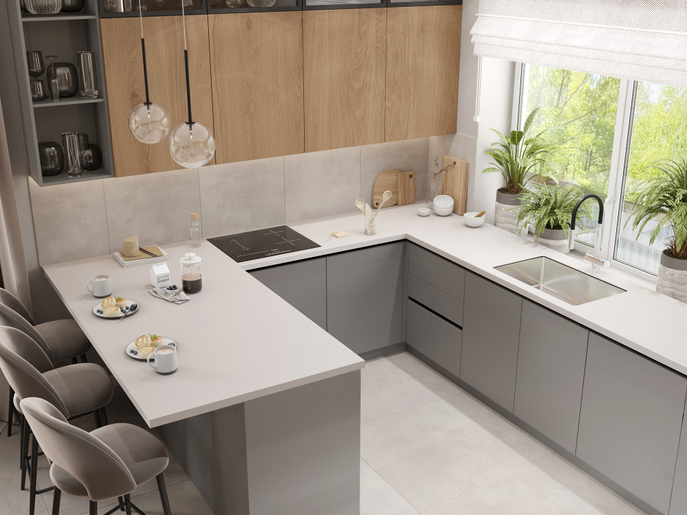 Визуализация кухни-гостиной в современном стиле