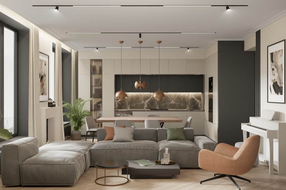 Современная кухня-гостиная