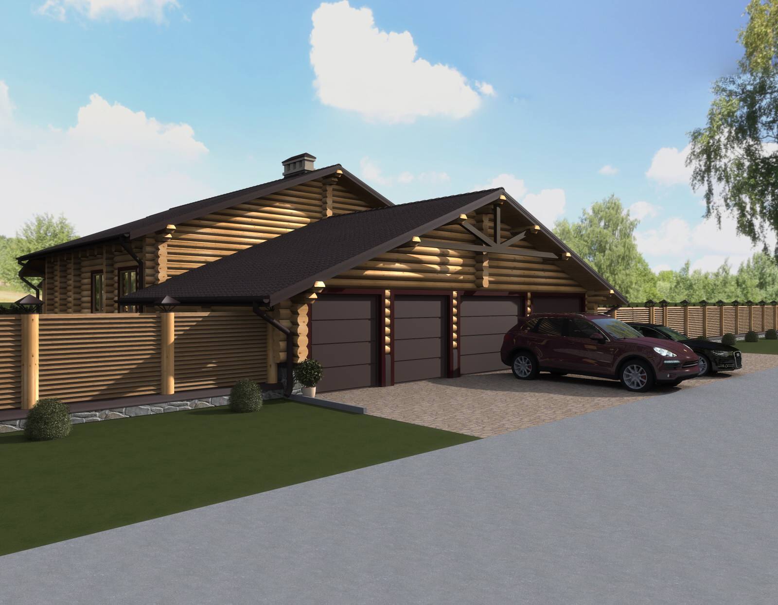 Фасад и экстерьер загородного деревянного дома