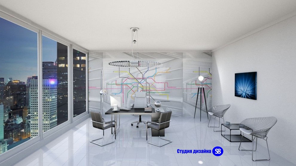 Обложка проекта: Кабинет в стиле хай-тек
