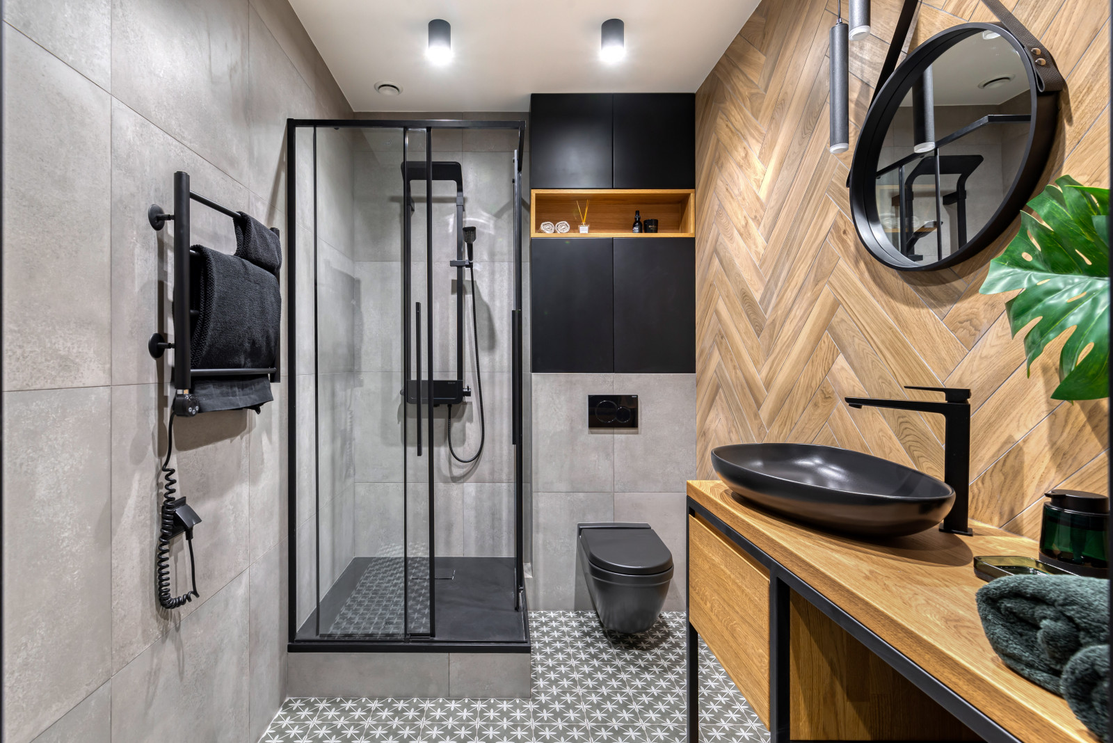 Студия в стиле лофт для холостяка: санузел