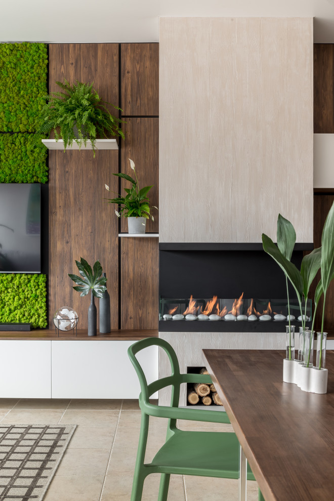 Кухня-гостиная с зеленью