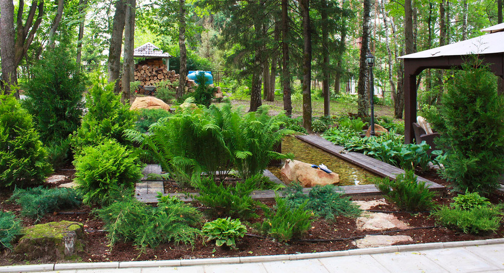 Водоем в стиле Лофт - ландшафтный дизайн участка 1 га.