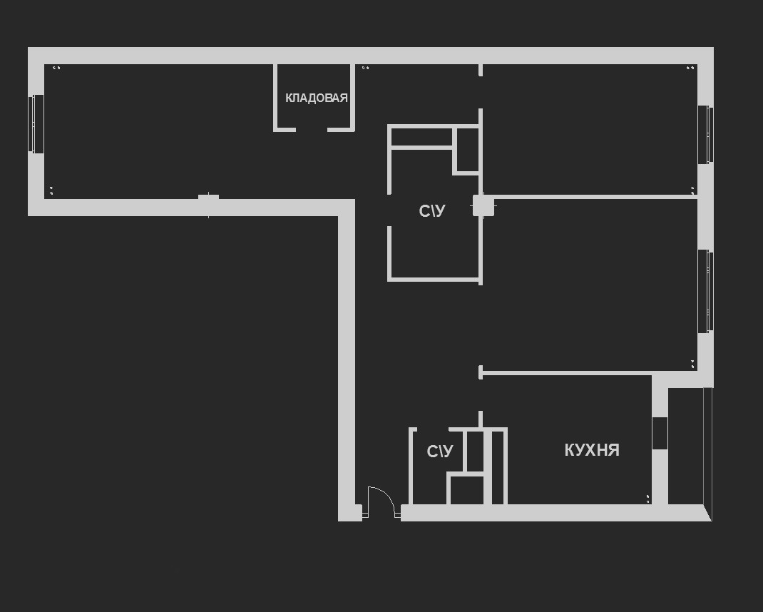 Квартира с красным холлом