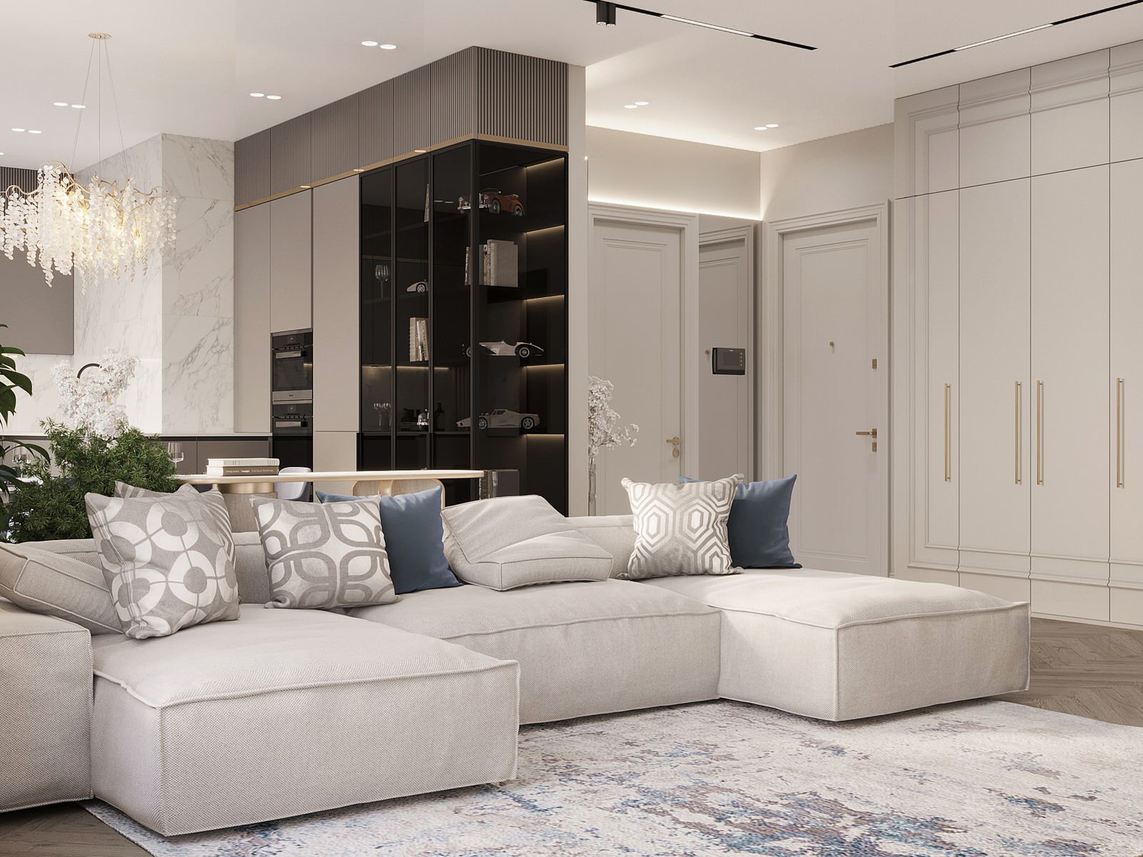 Дизайн-проект жилого дома в ЖК «Сердце Столицы» 80.3 кв.м