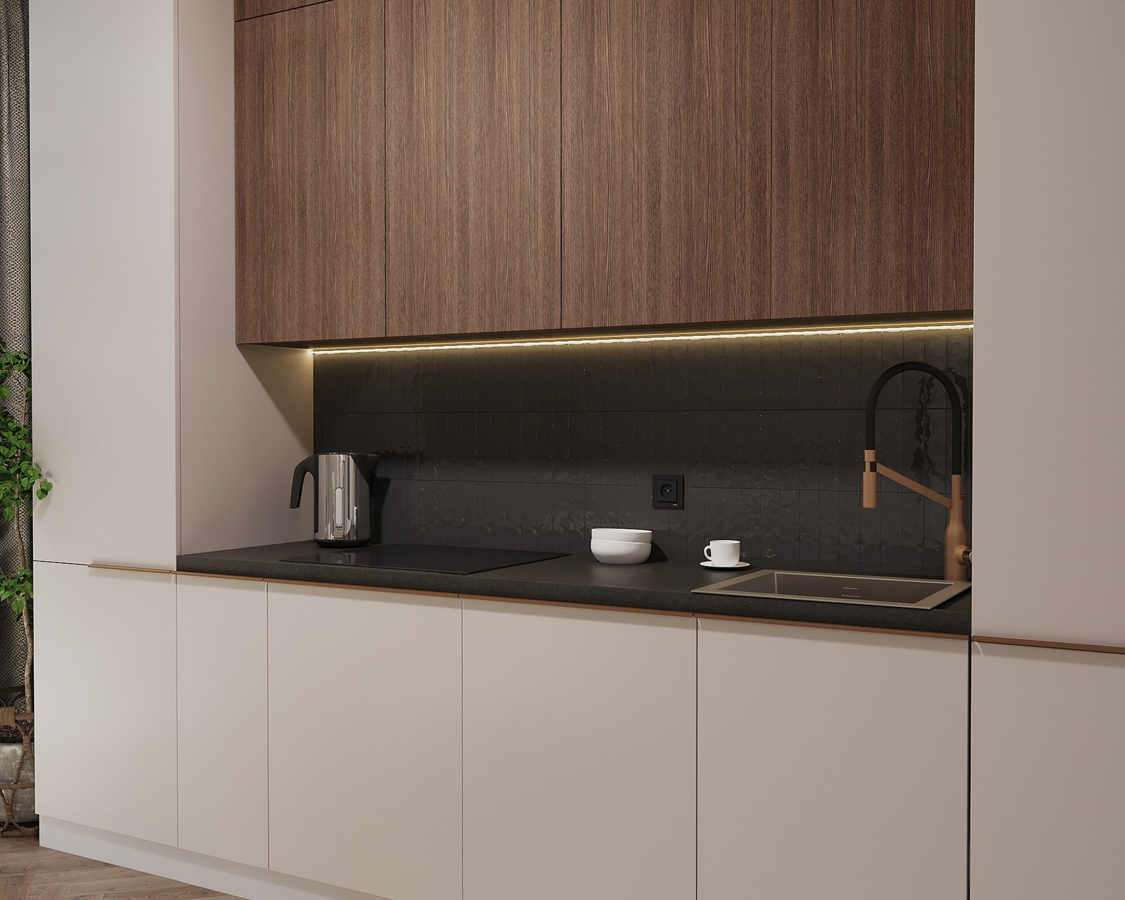 Кухня-гостиная в евродвушка