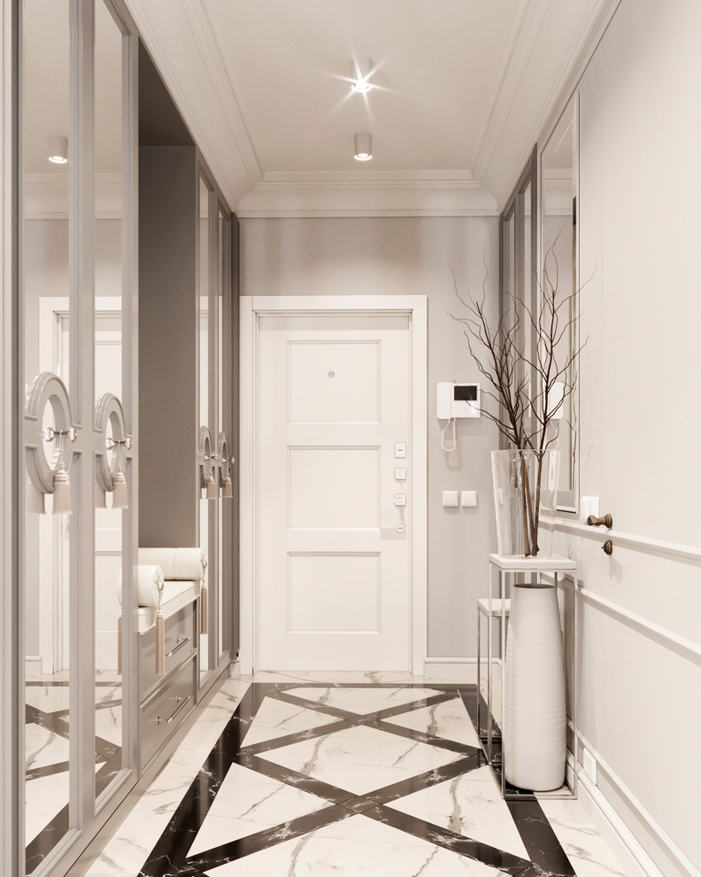 Интерьер кухни-гостиной в современном классическом стиле