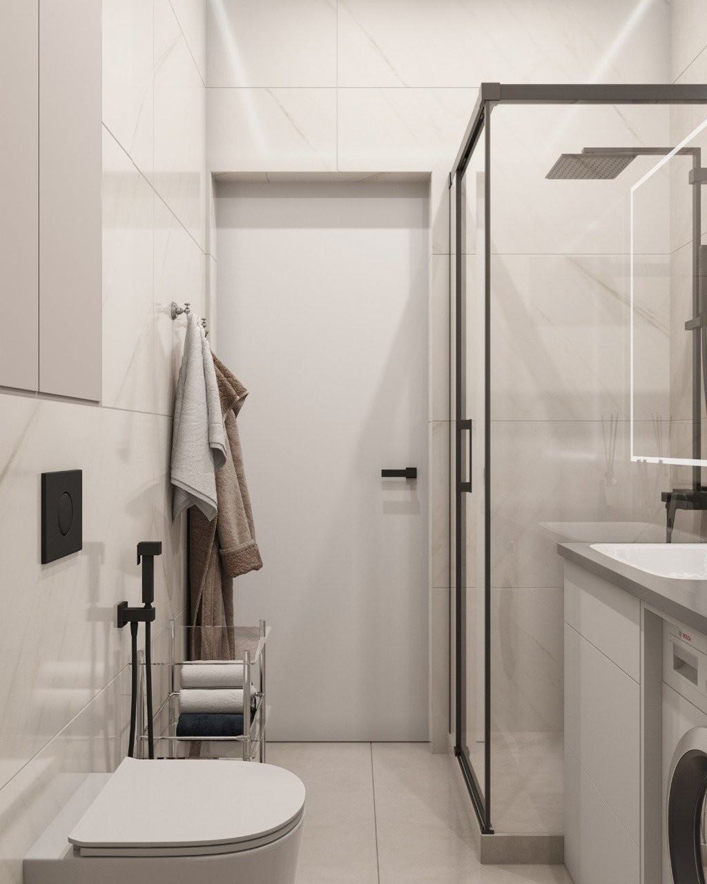 современная двушка в светлых тонах