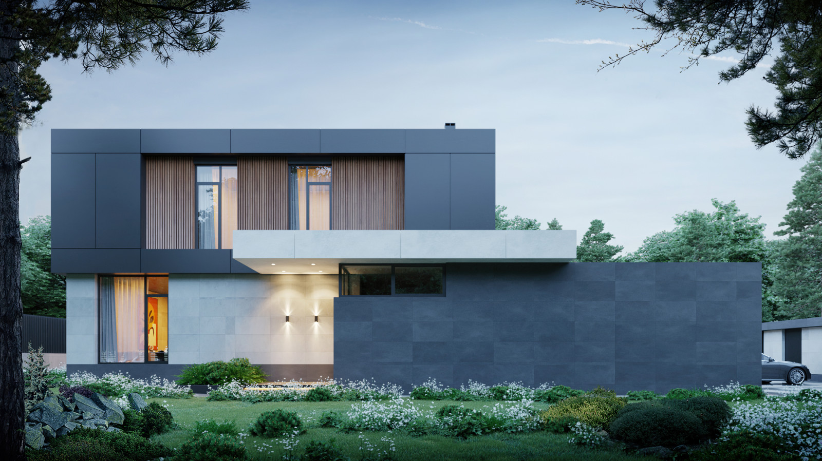 Проект индивидуального жилого дома и бани в КП "Летова роща"