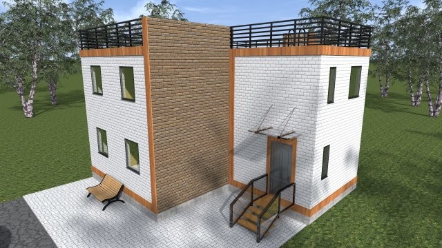 Каркасный индивидуальный жилой дом [003-У]