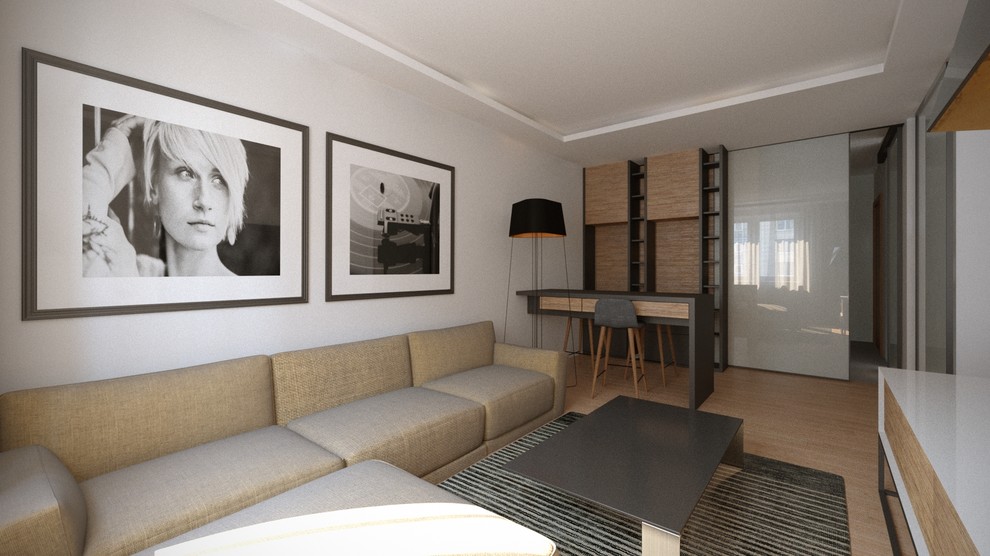 Небольшая квартира в минималистском стиле.