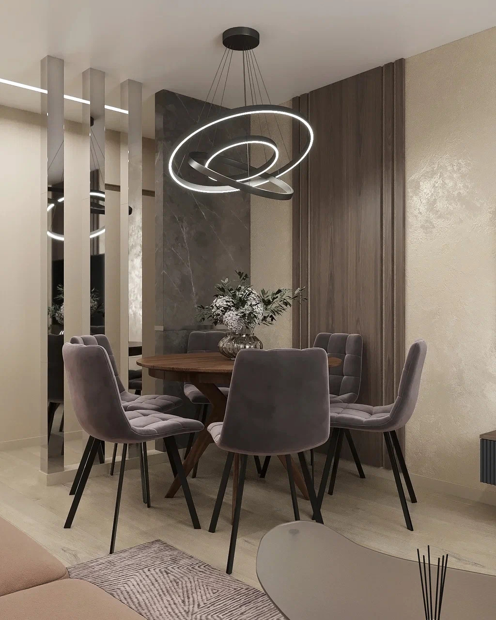 Обложка проекта: Квартира с двумя спальнями в современном стиле в теплых тонах