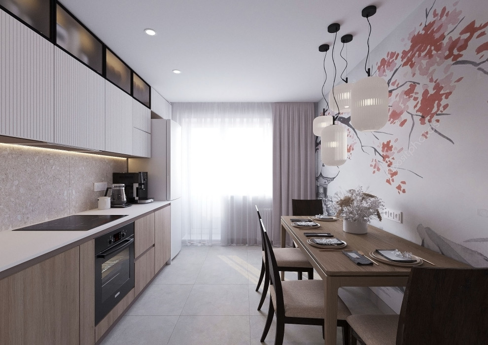 Кухня и санузел в японском стиле