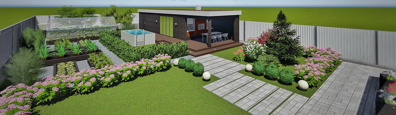 Ландшафтный дизайн участка в п. Молодёжный (г Иркутск, Иркутский р-н)