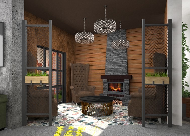 Салон "Barber Shop" Дизайн-проект интерьеров.