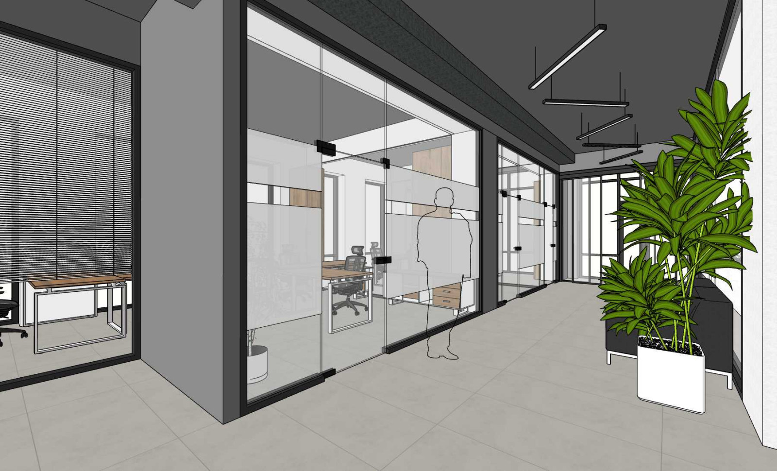 Офис для компании Изовол (экспресс-проект, скетчап)
