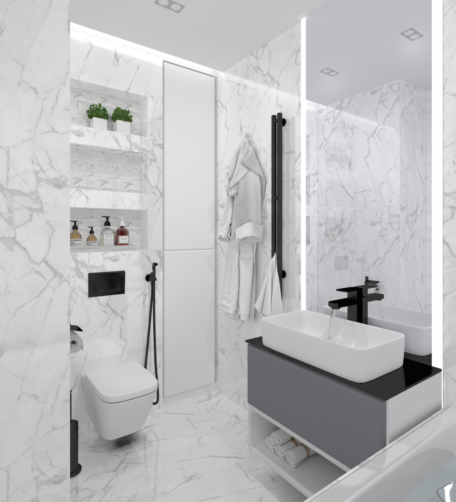 Белая ванная комната