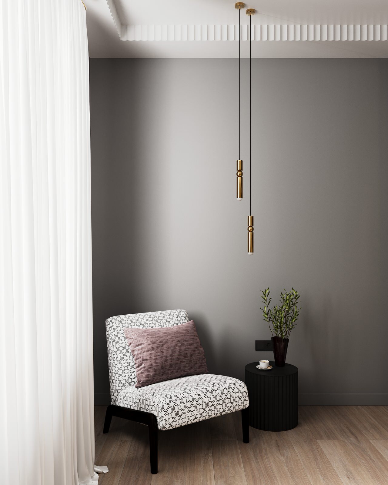 Стильный дом с красными акцентами