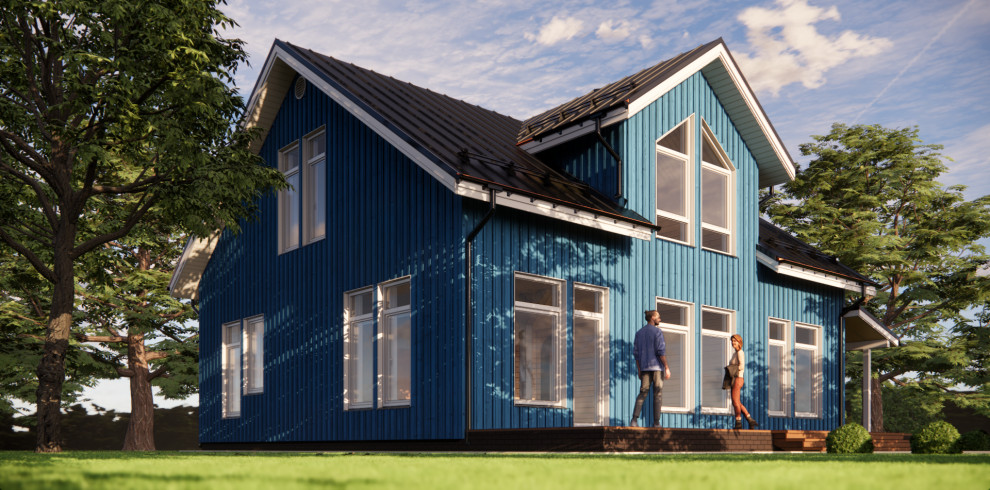 Фасад в синем цвете