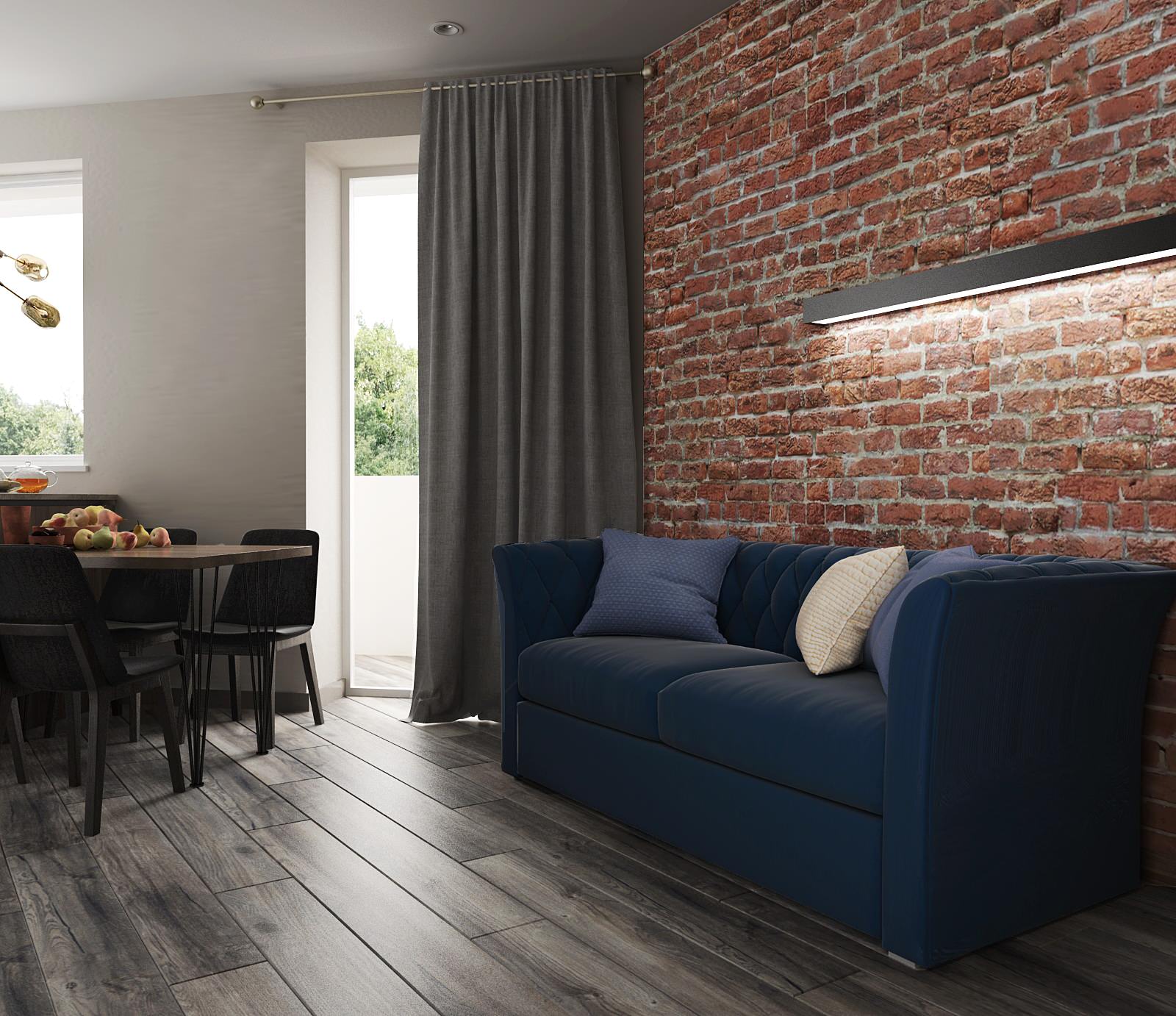 Квартира с "синими акцентами" для молодой семьи