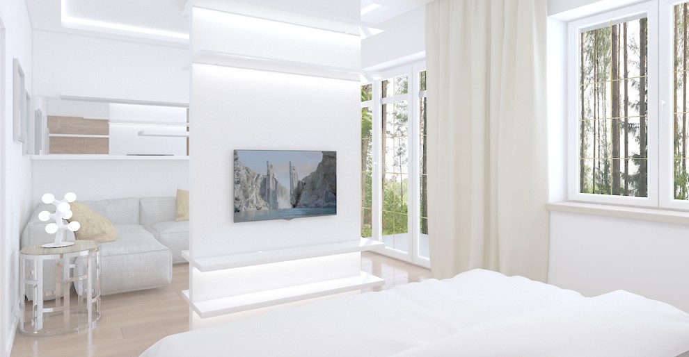 Спальня в доме от архитектора