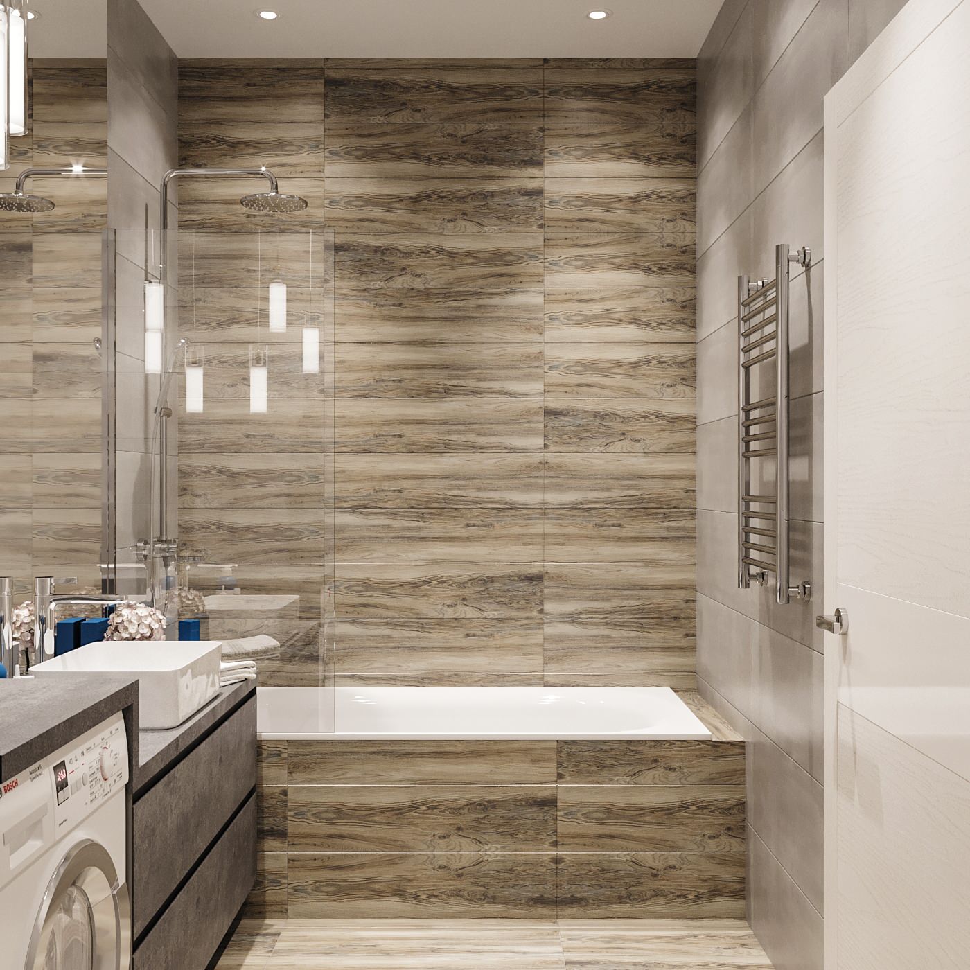 Женственный лофт в ЖК Триколор (визуализация)