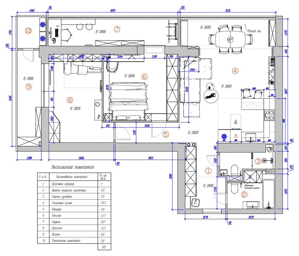 Обложка проекта: Квартира для молодой пары. г. Набережные Челны