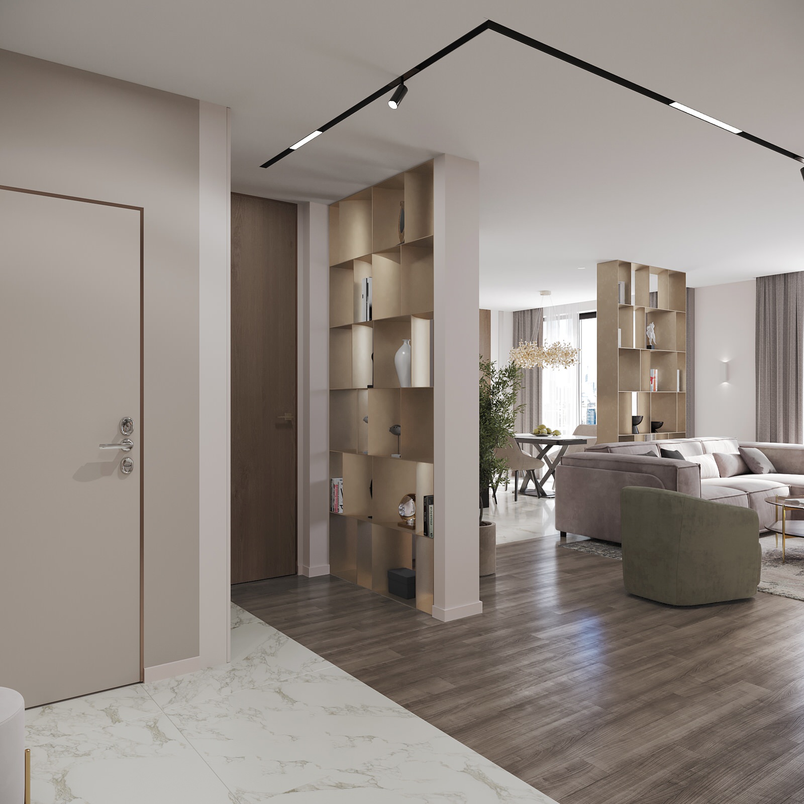 Проект гостиной в ЖК "Фили Сити"