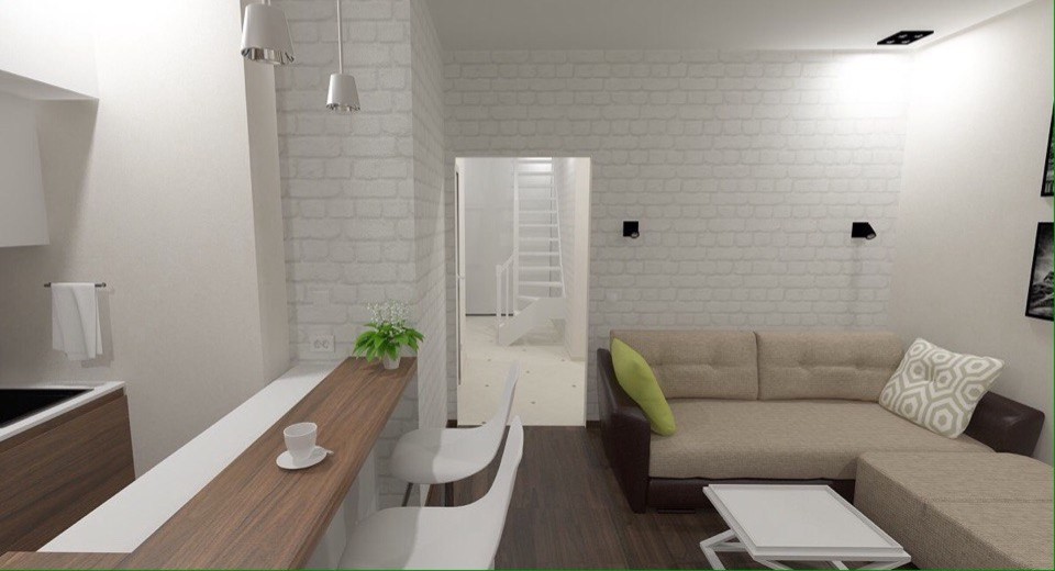 Кухня-гостиная в скандинавском стиле