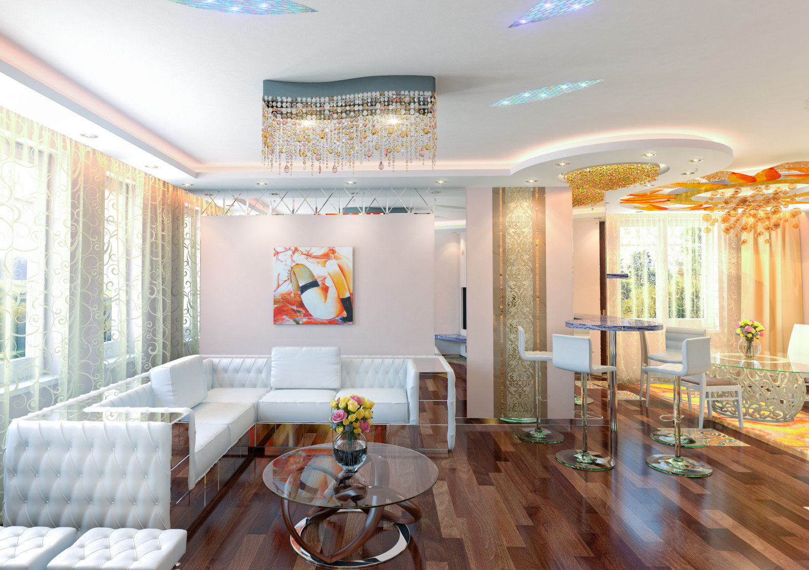 Проект перепланировки и интерьеров частного дома в к.п. "Белый берег"