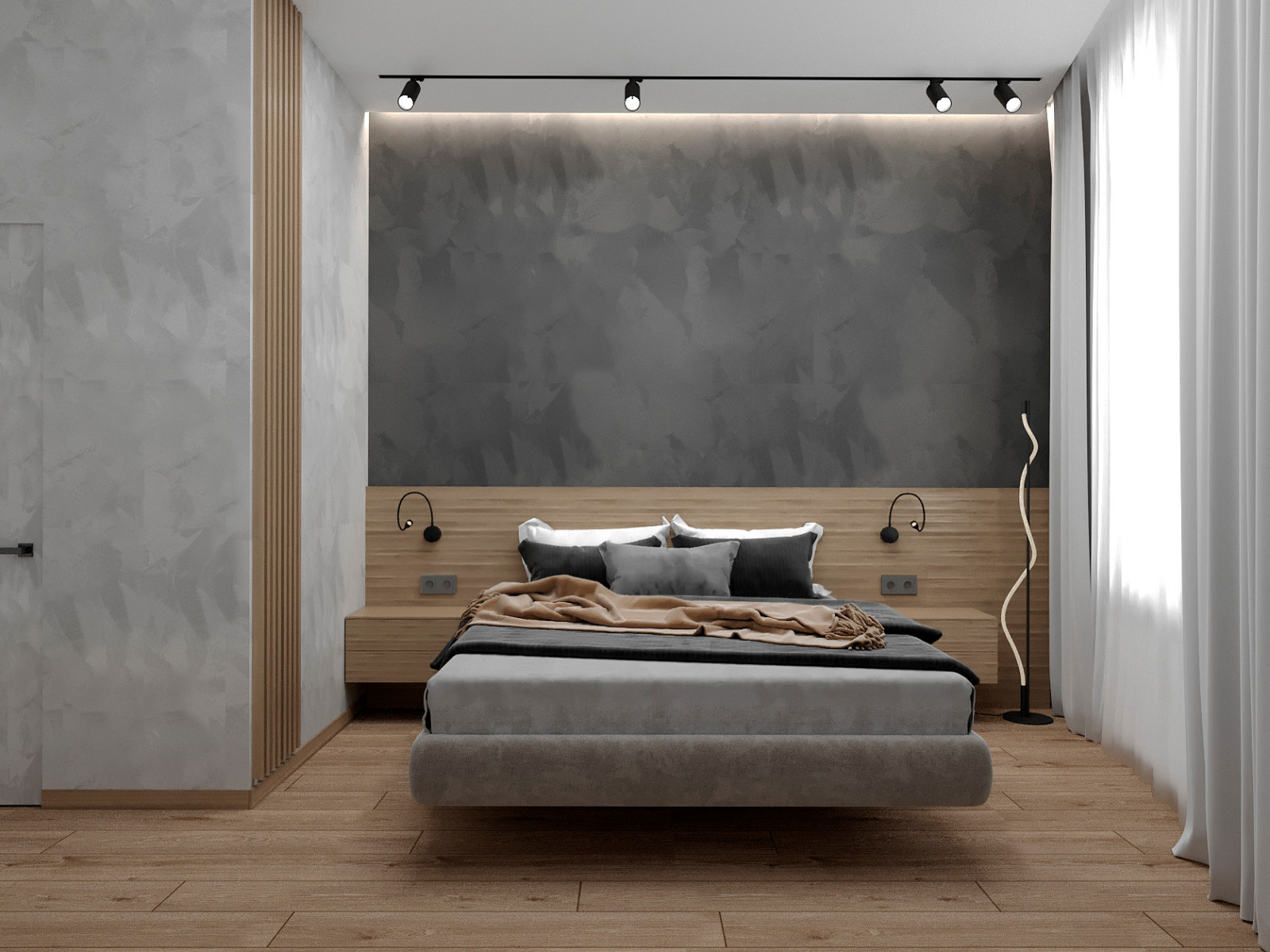 "Расправив крылья". Дизайн 3х - комнатной квартиры в стиле минимализм.