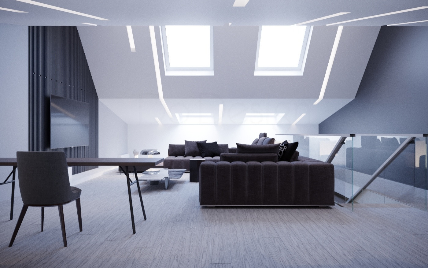 Мансарда. Дизайн-проект таун-хауса в Новогорске