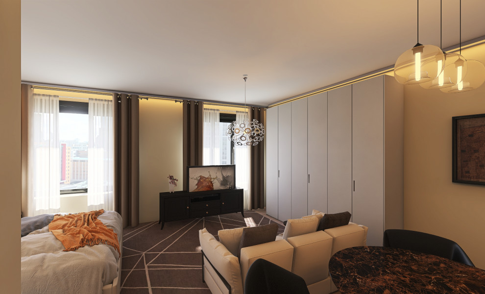 Контемпорари стиль в интерьере студии