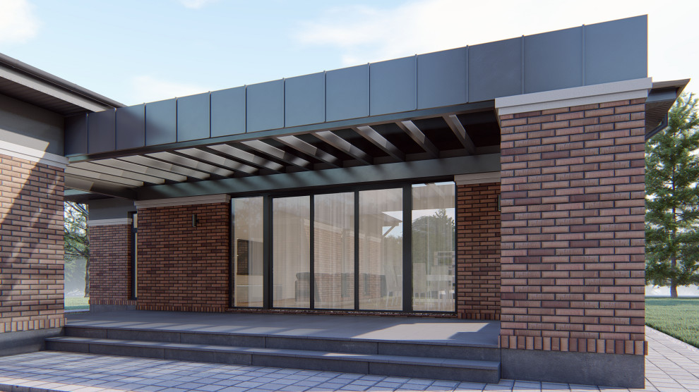 Проект одноэтажного дома с отдельным домом для подростка