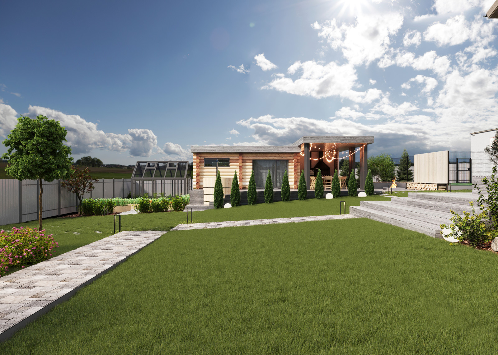 Ландшафтный дизайн участка в п. Южный прииск