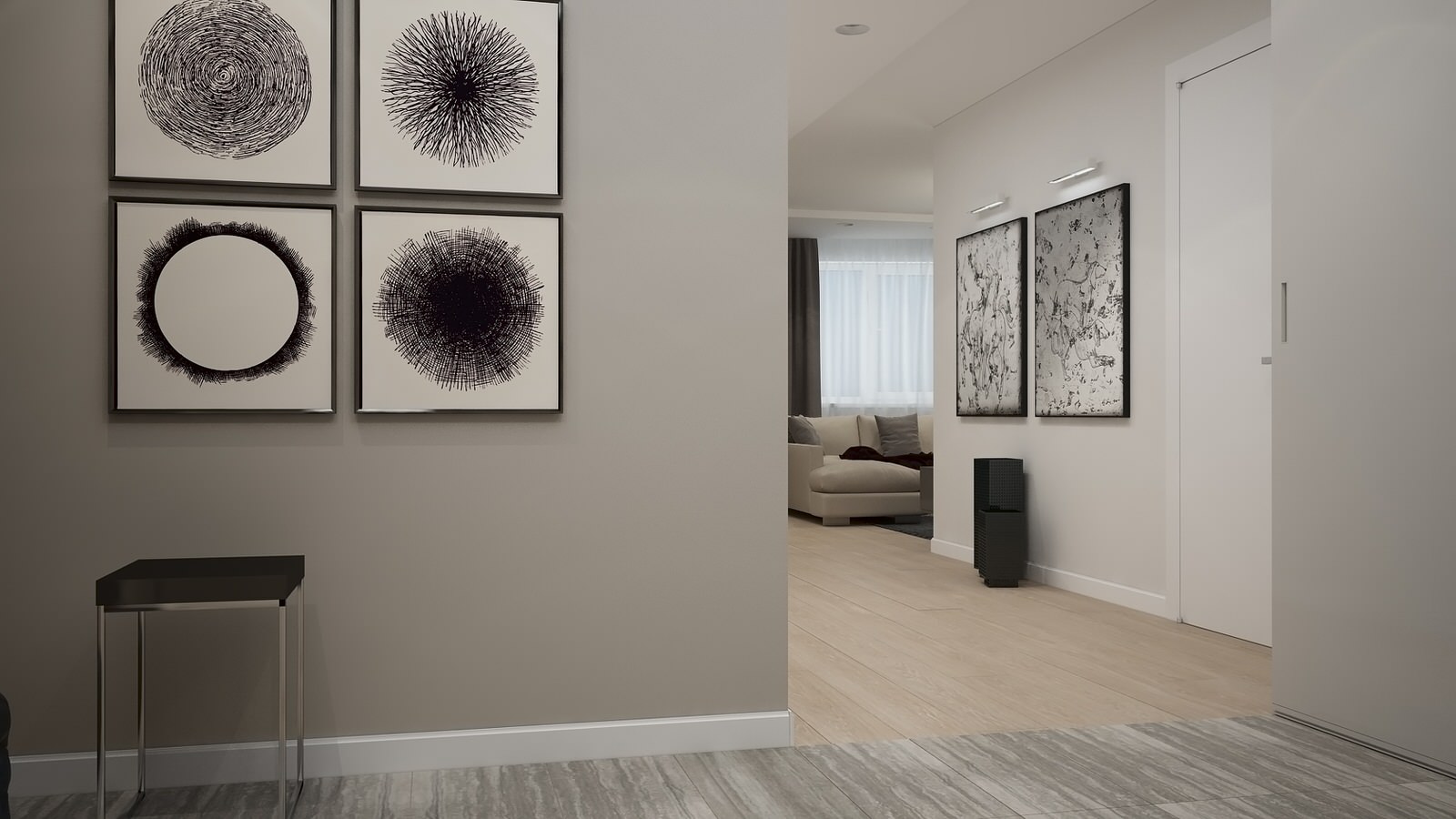 Квартира в спокойных тонах.