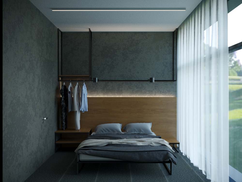 Интерьер отдельного номера "люкс" в гостиничном комплексе