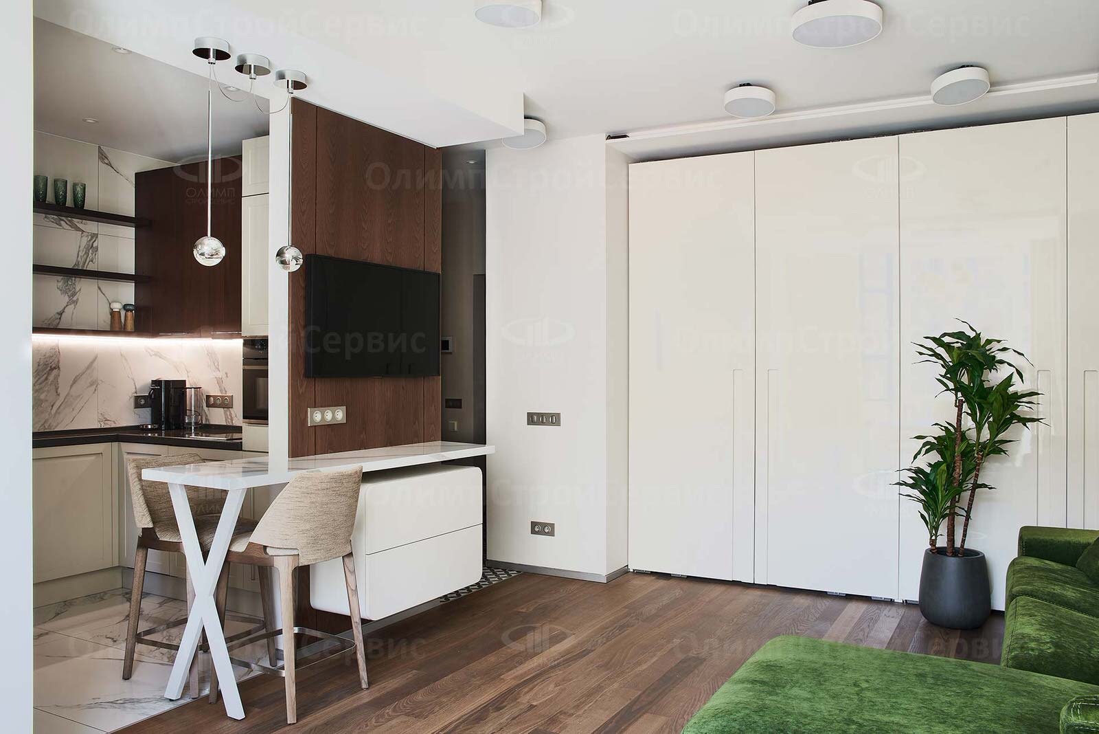 Дизайнерский ремонт евродвушки в ЖК Мосфильмовский