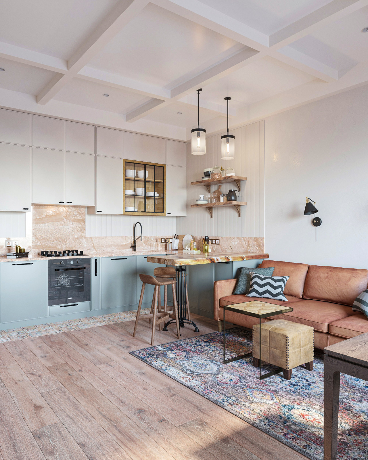 Обложка проекта: Квартира с этническими мотивами.