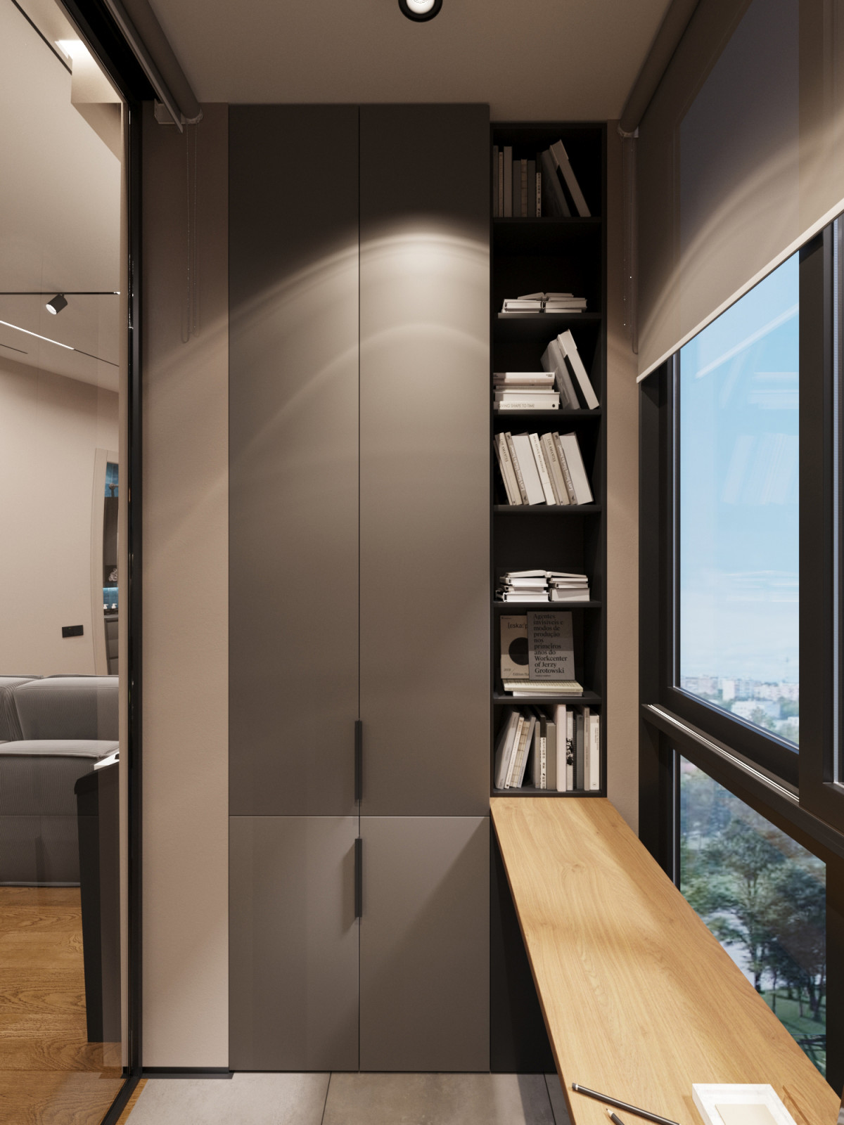 Дизайн-проект квартиры в темно серых тонах