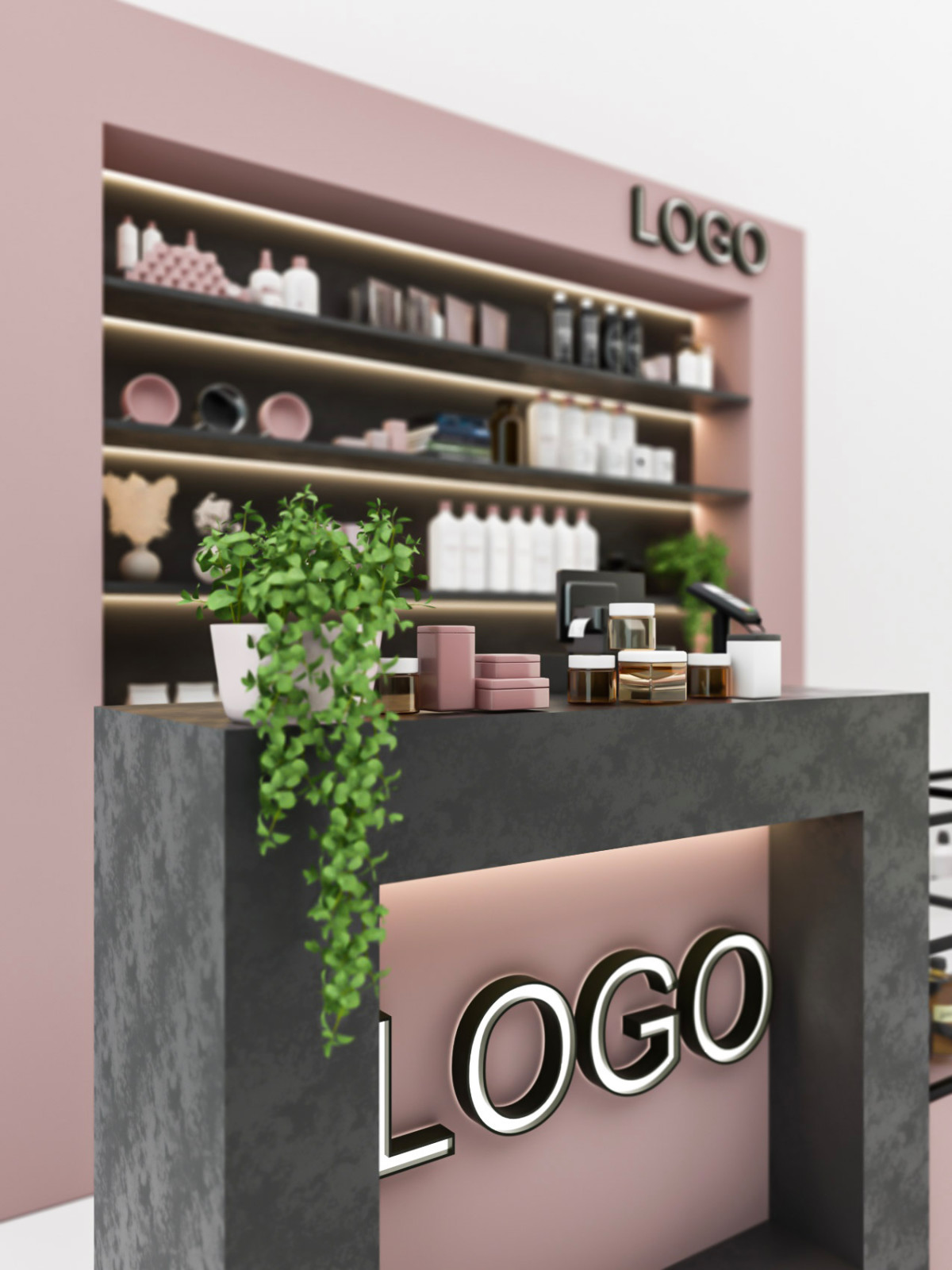 Обложка проекта: Дизайн торгового островка косметики