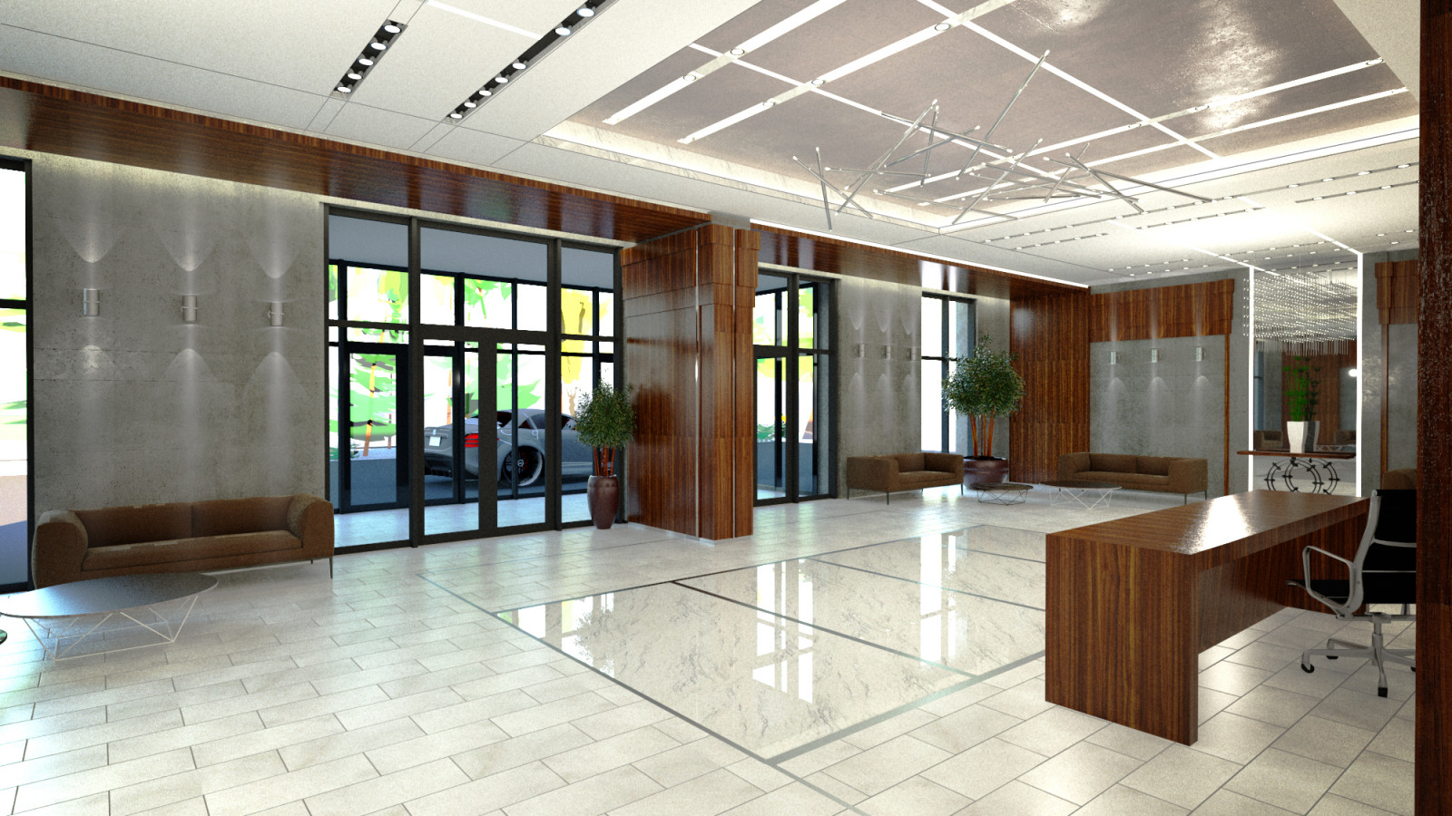 входной холл жилого дома премиум класса(проектное предложение)