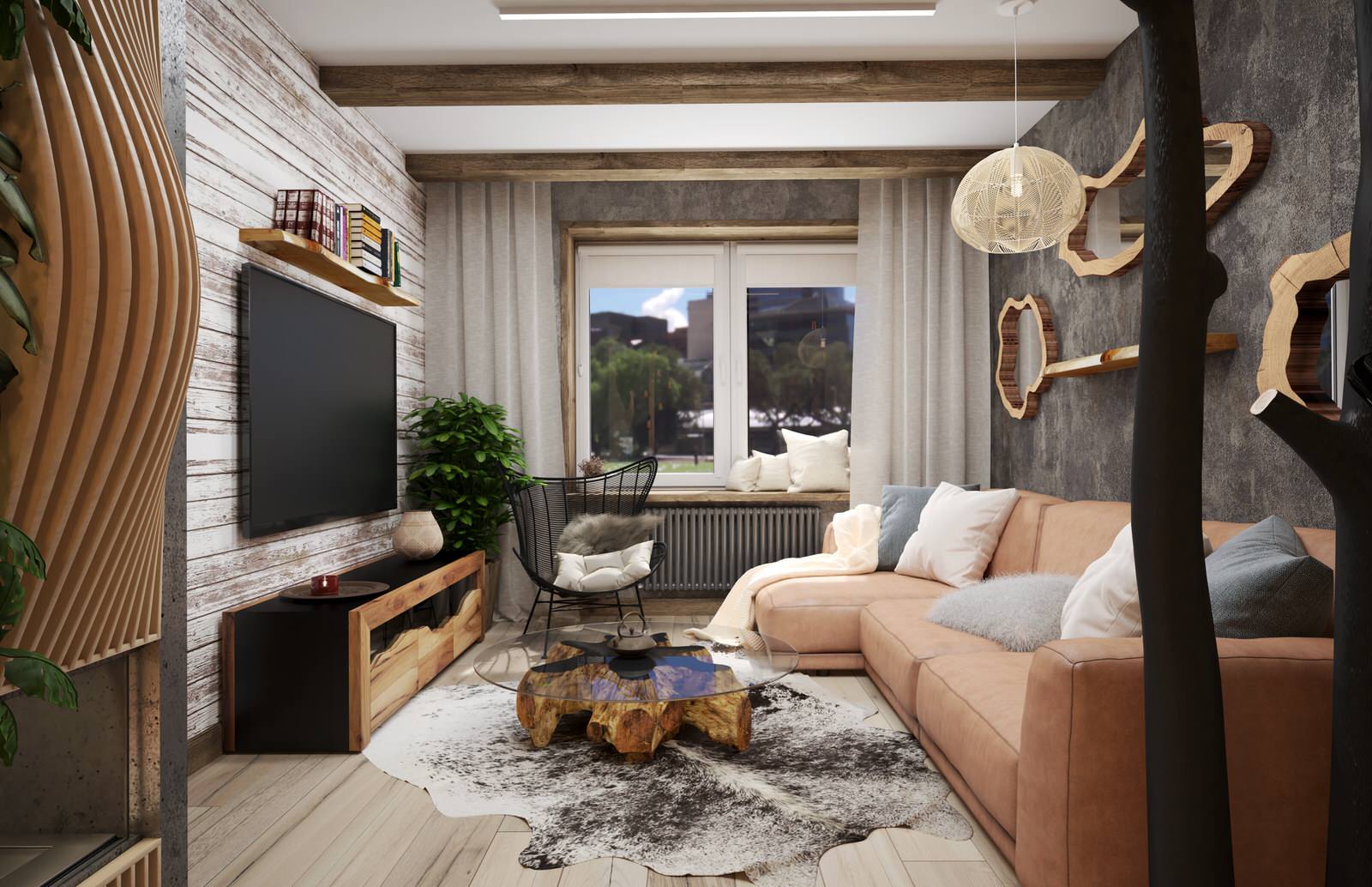 Двухкомнатная квартира. 64 кв.м. в стиле Бохо