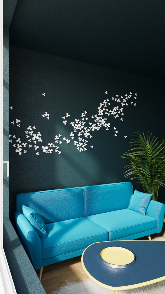 Обложка проекта: Панно Клевер в гостиной комнате