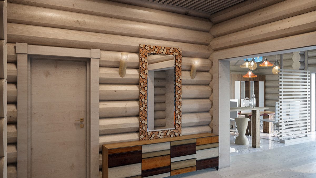 Интерьер дома в срубе