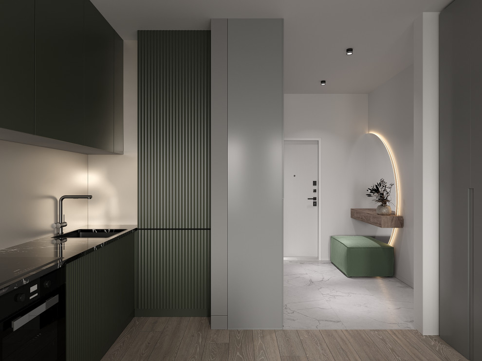 Проект кухни-гостиной в ЖК "MYPRIORITY Basmanny"