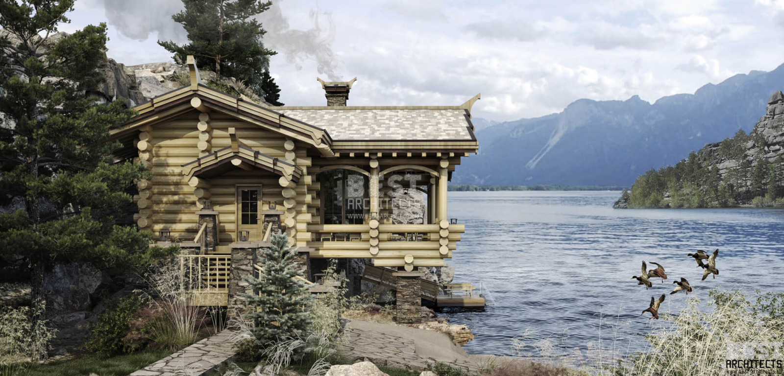 Обложка проекта: ПРОЕКТ | БАННЫЙ КОМПЛЕКС У ВОДЫ | BATH COMPLEX AT WATER